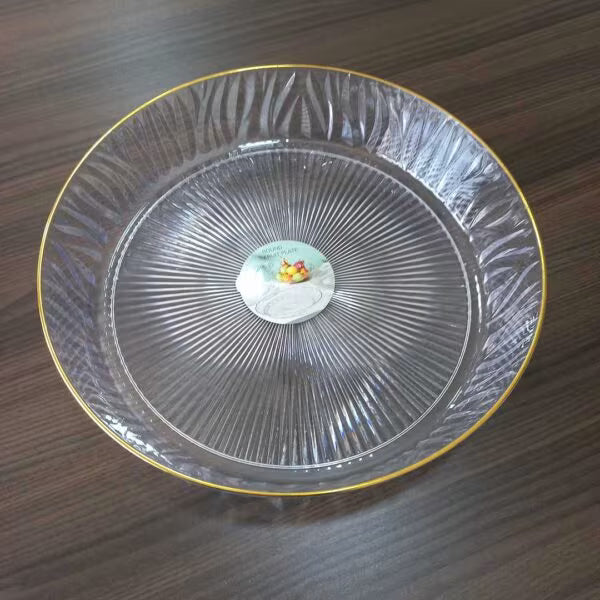 25, 35 & 45cm Round Decorative Tray with Gold Edge