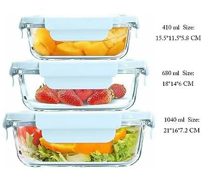 Glass Meal Prep Containers/Lunch Boxes 3pc Set