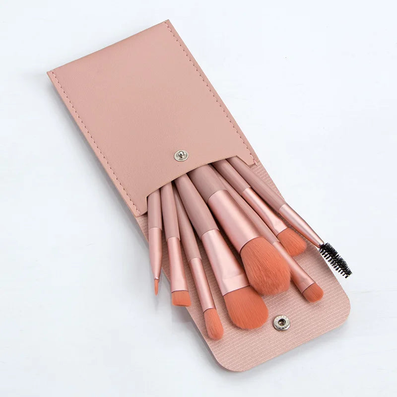 Ronshadow 8Pcs Professional Mini Makeup Brushes Set  Blush Foundation Powder Make Up Brush Tools Kit