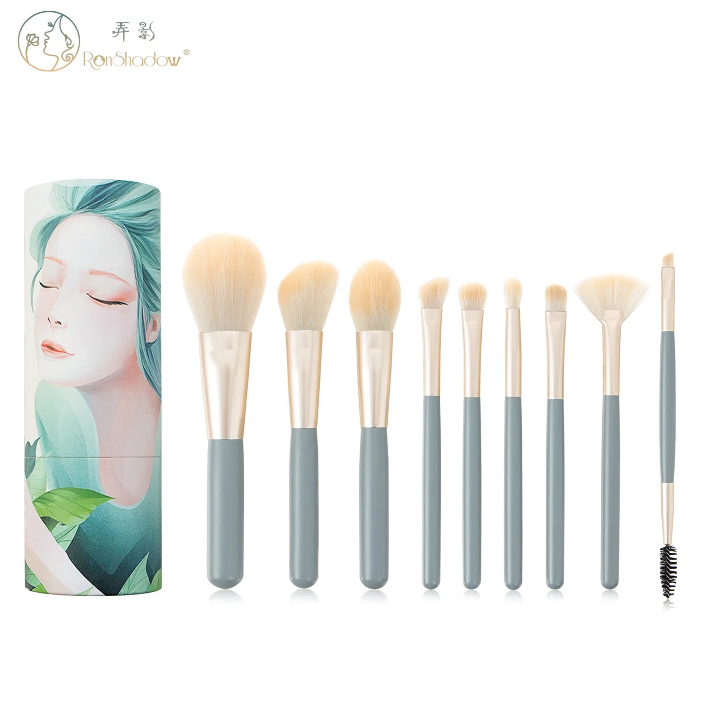 Ronshadow 9PCS Makeup Brushes Set Brochas Maquillaje Pincel De Maquiagem Kit Rangement Maquillage Beauty Packaging Makeup Tools