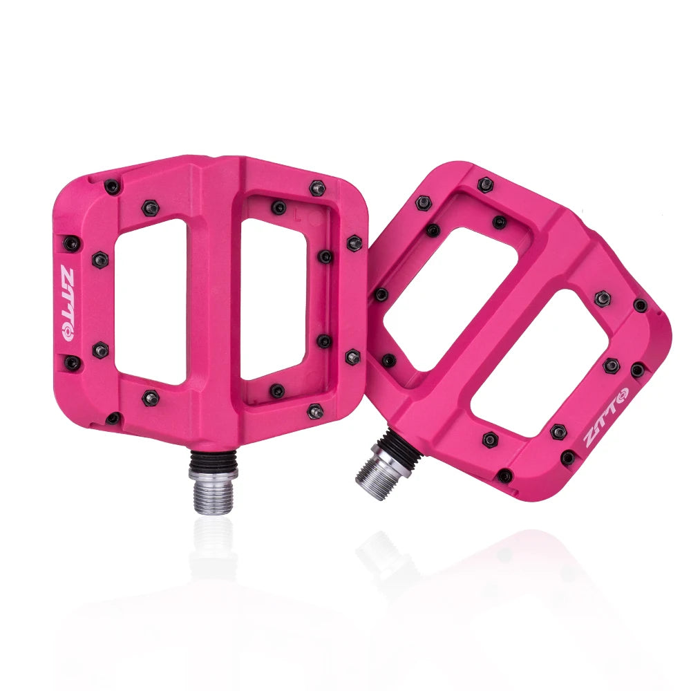 ZTTO MTB Bearings Ultralight Flat Pedal Chester XC Race AM Mountain BMX Face Anti-slip Big Foot DU Bushing Nylon Plastic Bicycle