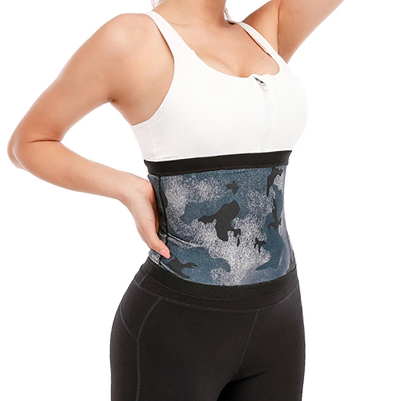 New Camouflage Waist Shaper Sweat Sauna Belt Women Waist Trainer Slimming Belly Shaper Tummy Control Gym Shapewear Corset