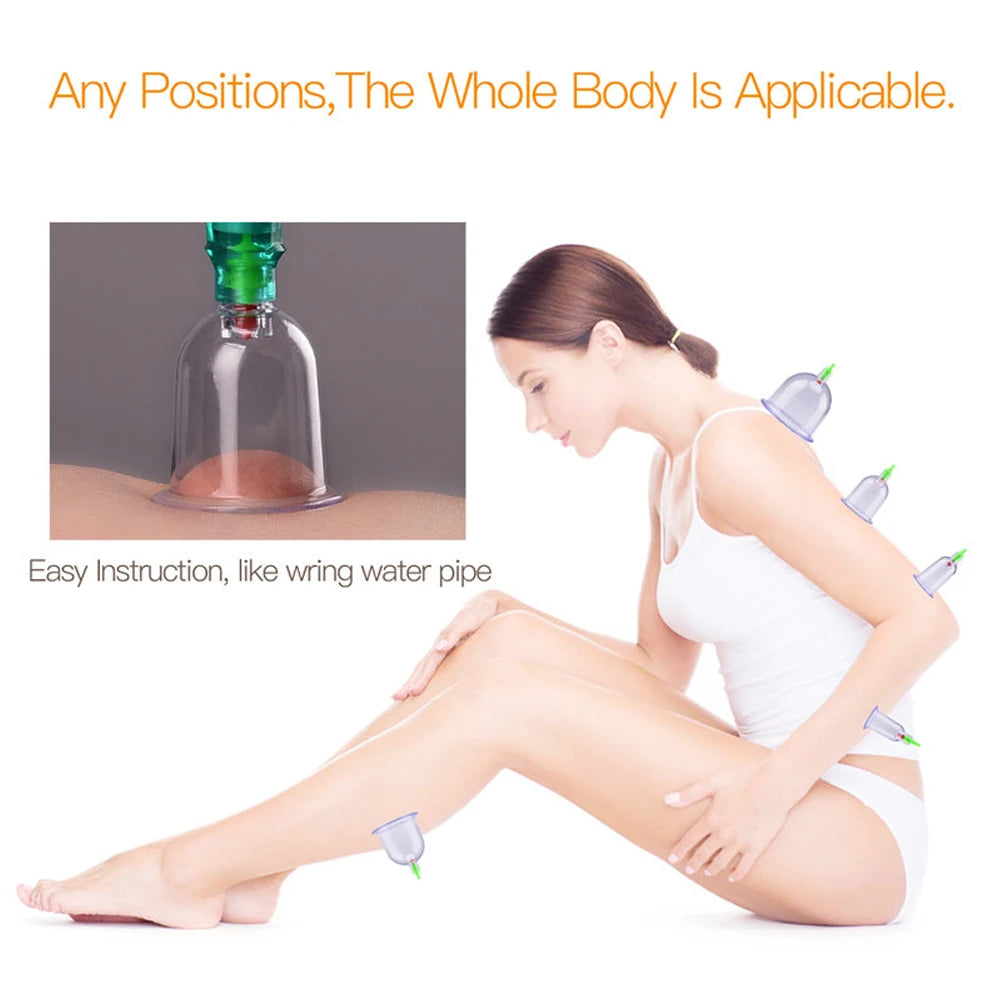 Cupping Massage Cups Therapy Sets Hijama Chinese Acupoint with Vacuum Pump for Body Back Massage Pain Relief Physical Therapy