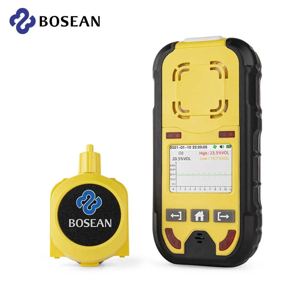 Bosean O2 H2S CO LEL 4 in 1 Oxygen Hydrogen Sulfide Carbon Monoxide Leak Detector Pump Multi Gas Detector Gas Meter