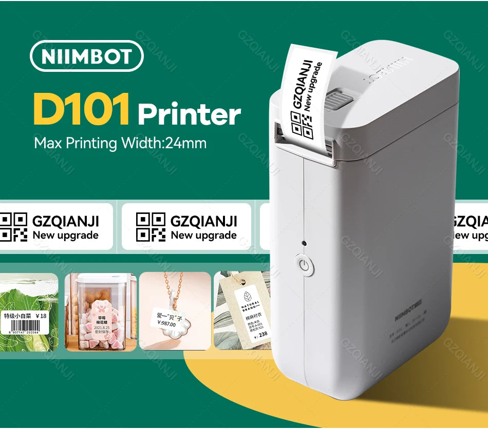 Niimbot D101 Thermal Label Sticker Printer Inkless Portable Pocket Barcode Maker Labeller Mobile USE Machine D11 D110 Plus 24mm