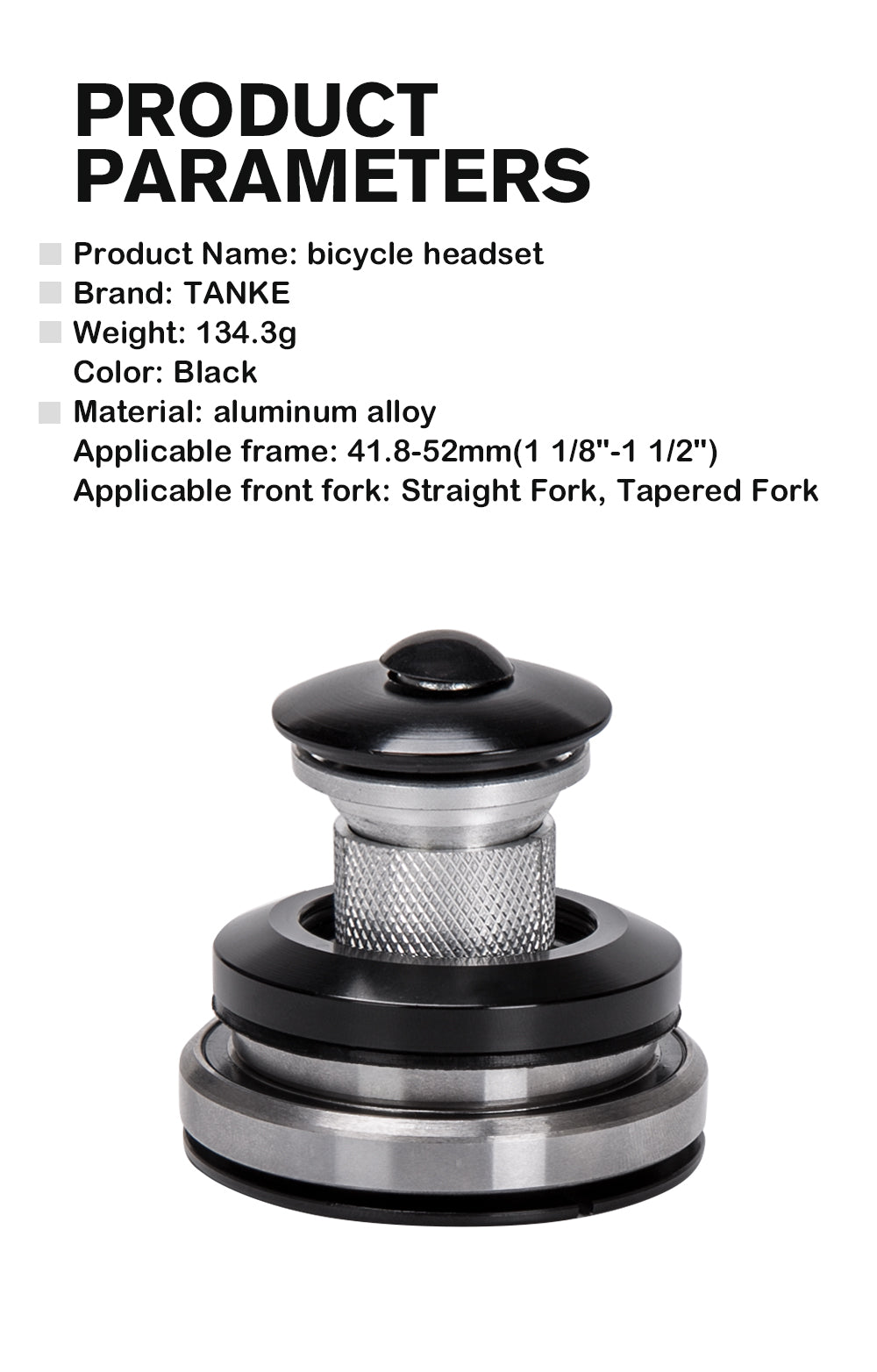 TANKE-MTB Mountain Bike Bowl Group, Aluminum Alloy Headset,Tapered Straight Fork Bearing,44-52mm,55mm,56mm,11/8 ",11/2",28.6mm