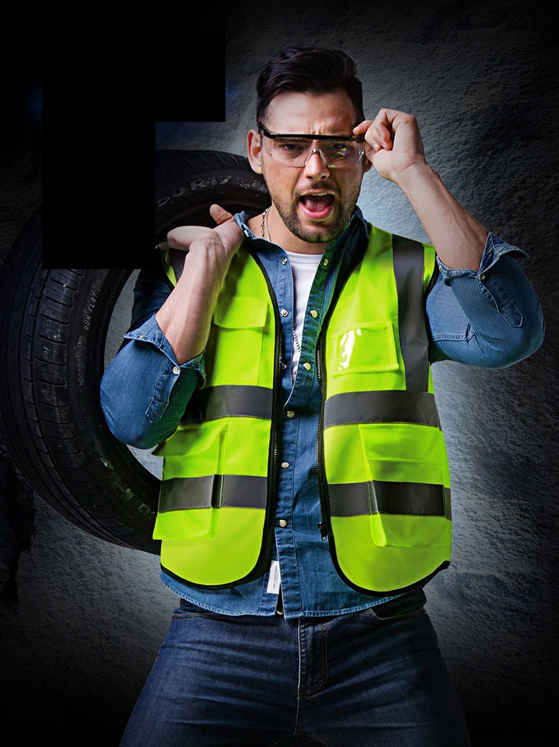 High Visibility Reflective Vest Working Clothes Motorcycle Cycling Sports Outdoor Reflective Safety Clothing Reflective Jacket
