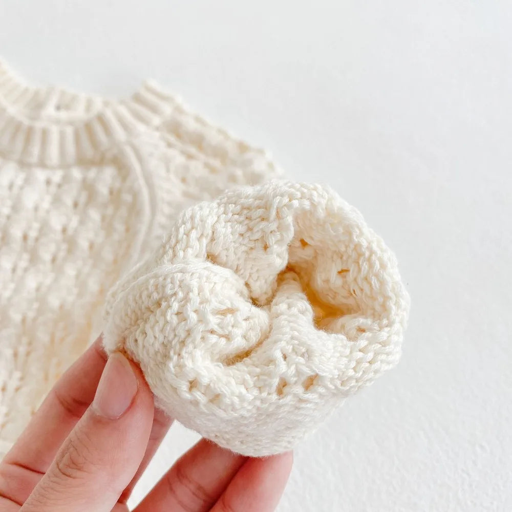 Spring Baby Clothes Girls Romper Autumn Long Sleeve Baby Girl Knit Hollow Out Rompers Baby Jumpsuit Baby Clothes