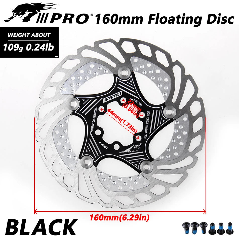 IIIPRO MTB Cooling Disc Brake Heat Dissipation  6 Inch 140/160/180/203mm Rotor Down Hill Floating Bicycle Brake Rotor