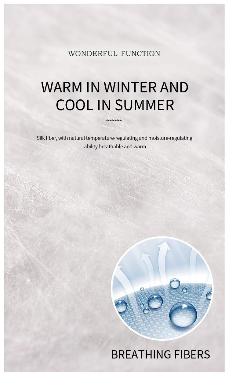 Natural Silk Quilt Mulberry Silk Quilt for Summer Winter Duvet King Queen Twin Size Bedding Handmade Pure Color Students Quilt