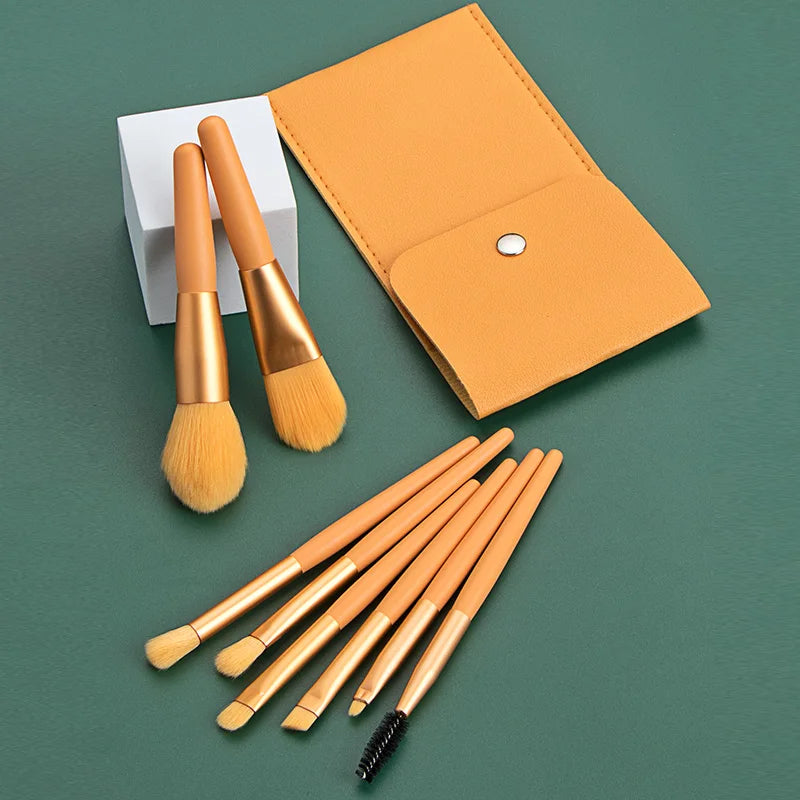 Ronshadow 8Pcs Professional Mini Makeup Brushes Set  Blush Foundation Powder Make Up Brush Tools Kit