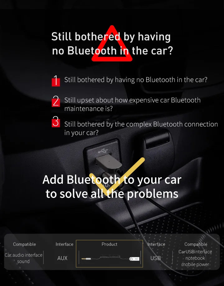 Baseus AUX Bluetooth Adapter Car 3.5mm Jack Dongle Cable Handfree Car Kit Audio Transmitter Auto Bluetooth 5.0 Receiver