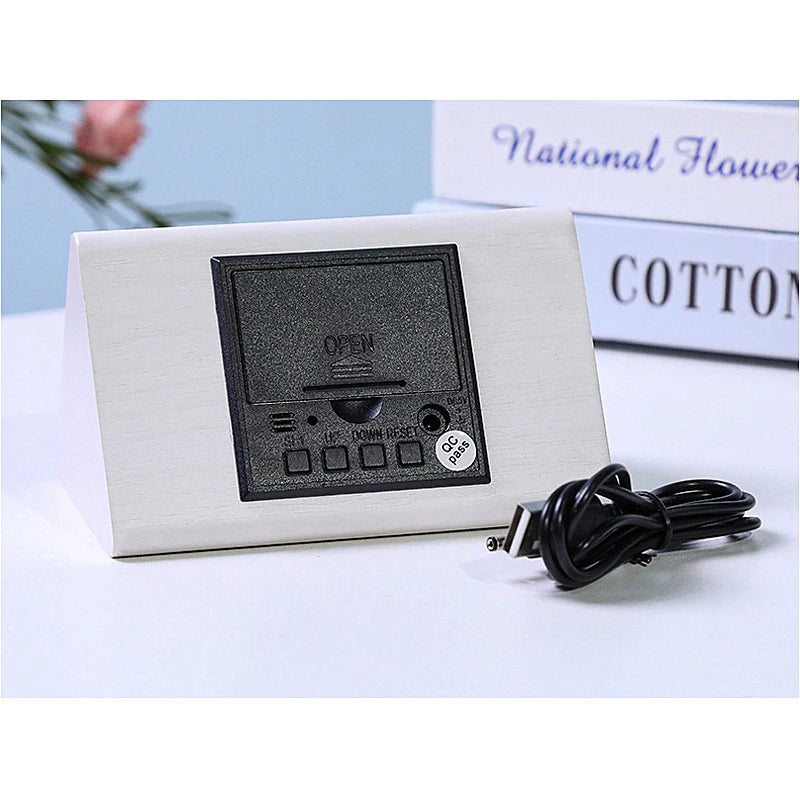 USB/AAA  Clocks LED Wooden Alarm Clock Watch Table Voice Control Digital Wood Despertador Electronic Desktop Table Decor