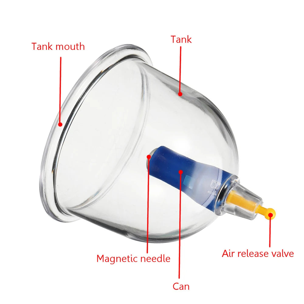 Cupping Massage Cups Therapy Sets Hijama Chinese Acupoint with Vacuum Pump for Body Back Massage Pain Relief Physical Therapy