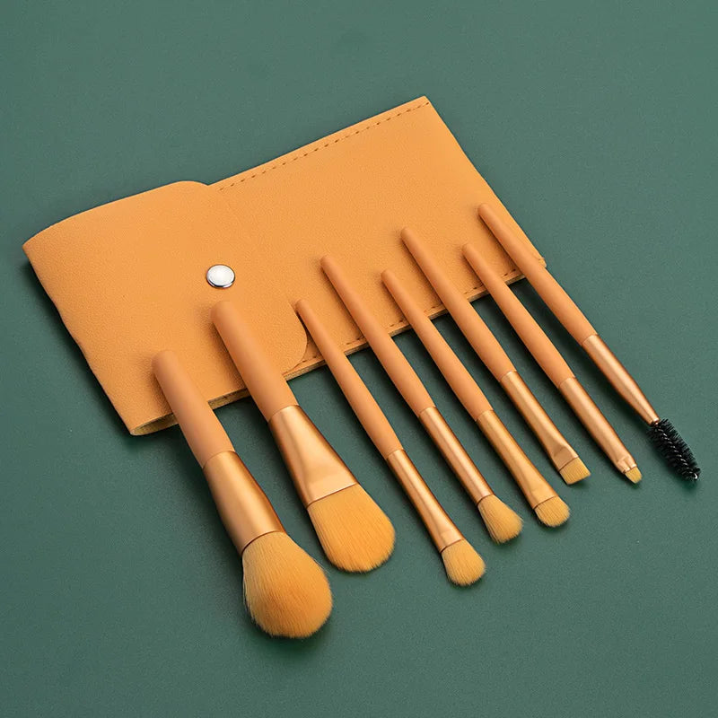 Ronshadow 8Pcs Professional Mini Makeup Brushes Set  Blush Foundation Powder Make Up Brush Tools Kit