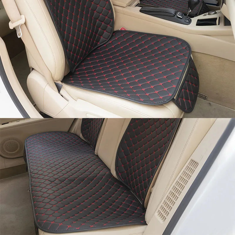 Leather Car Seat Covers Four Seasons Front/Rear Seat Protector Car Seat Cushion Pad Mat Auto Interior Accessories Universal