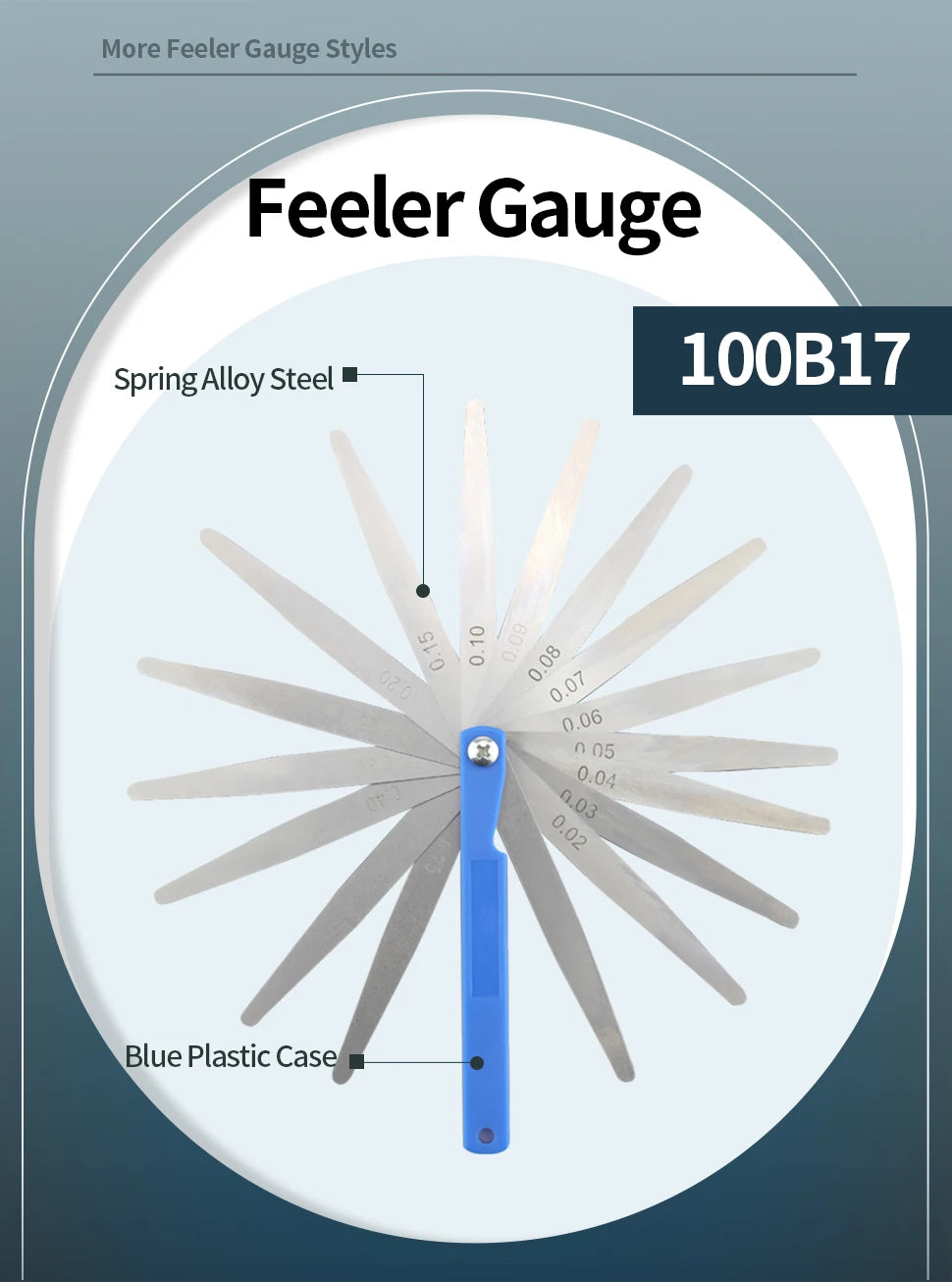 100B17 Feeler Gauge Spark Plug Gauge Filler Gauge Valve Probes Metric Thickness Set Probe Thickness Gauge Spark Plug Gap Tools