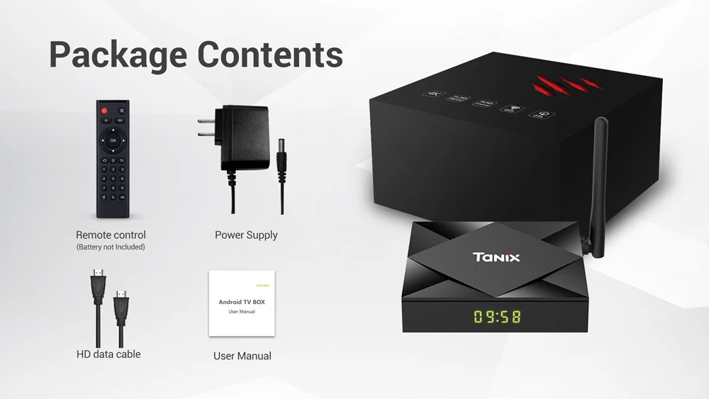 Android 10.0 Tanix TX6S TV Box Allwinner H616 Quad Core 4G RAM 32GB 64GB ROM 2.4G/5GHz Wifi BT 6K H.265 Media Player
