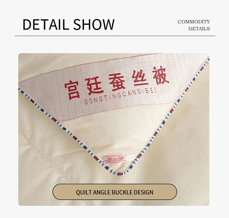 Natural Silk Quilt Mulberry Silk Quilt for Summer Winter Duvet King Queen Twin Size Bedding Handmade Pure Color Students Quilt