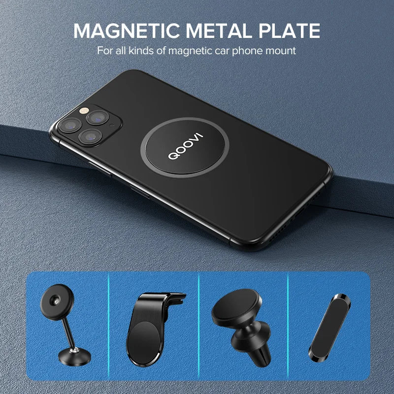 6pcs/1pc/lot Magnetic Metal Plate For Car Phone Holder Universal Iron Sheet Disk Sticker Mount Mobile Cellphone Magnet Stand