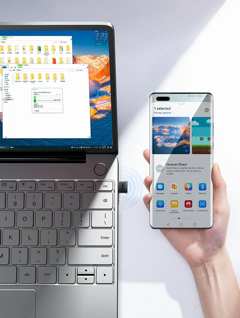 Baseus USB Bluetooth Adapter Bluetooth 5.3 Music Audio Receiver Transmitter For PC Speaker Laptop Wireless Mouse USB Transmitter