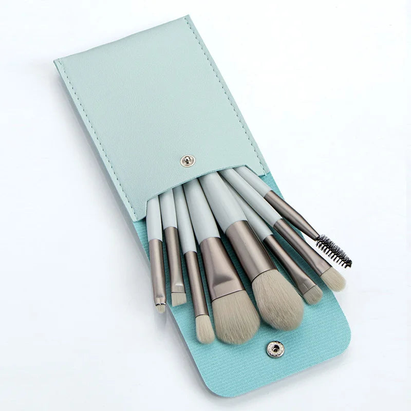 Ronshadow 8Pcs Professional Mini Makeup Brushes Set  Blush Foundation Powder Make Up Brush Tools Kit