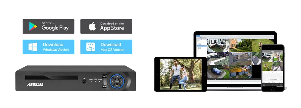 ASECAM 16CH 32CH 4K NVR Video Recorder AI Face Motion Detection Onvif H.265 8MP IP Camera CCTV System P2P Network Xmeye