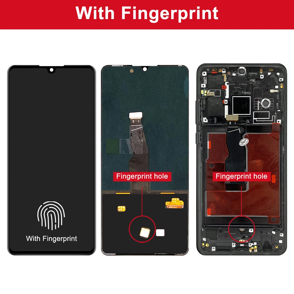 6.1'' Super AMOLED Display For HUAWEI P30 LCD Display Touch Screen Digitizer Assembly For Huawei P30 ELE-L29 L09 AL00 TL00 L04