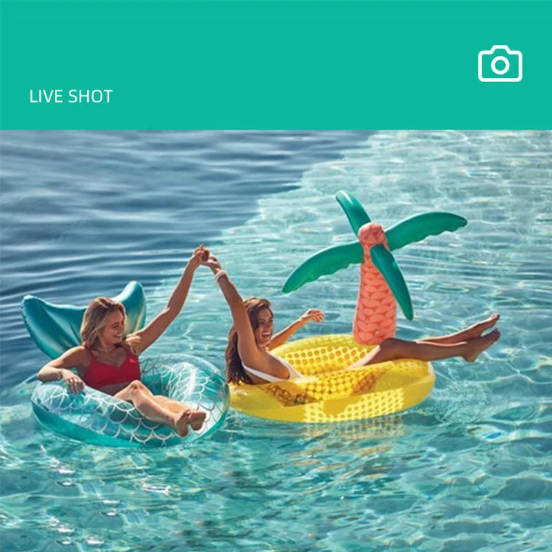 Rooxin Inflatable Swimming Ring Mermaid With Backrest Pool Floaters for Adult Teens Water Play Tube Swimming Mattress Pool Toys