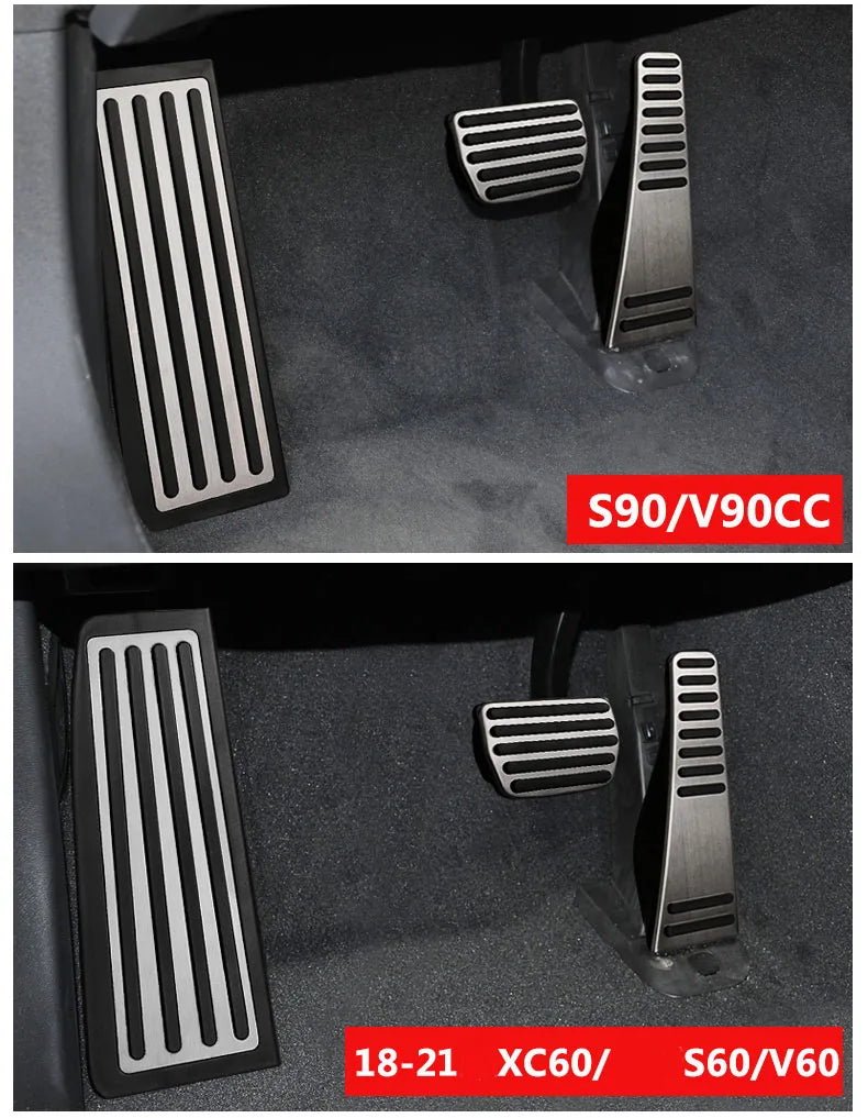 Car Accelerator Brake Pedal Footrest Pedal Plate Cover For Volvo XC60 XC90 S90 v90 s60 v60 xc40 Accessories 2022-25