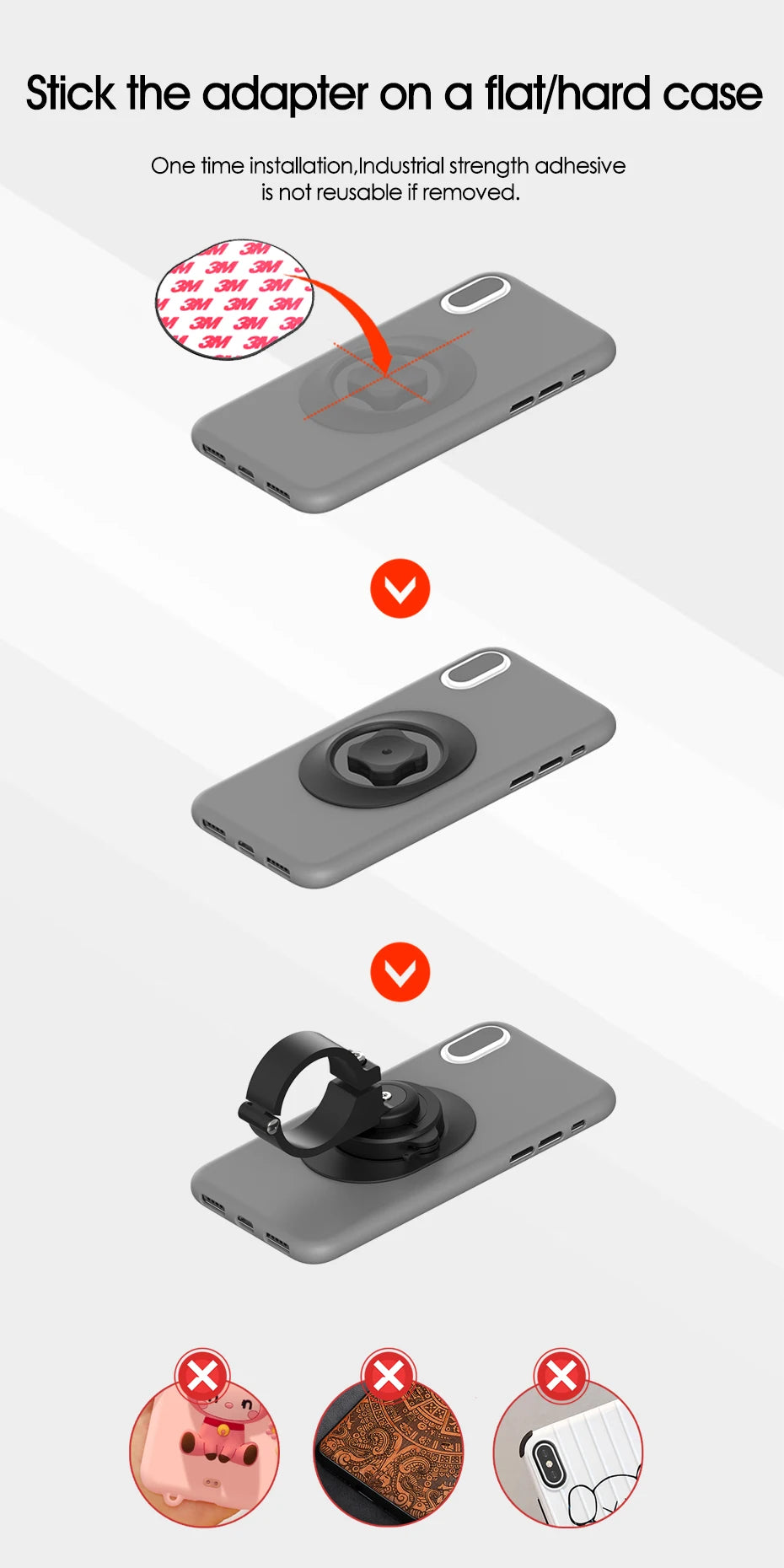 Motorcycle  Phone Holder Bicycle Phone Mount Moto MTB Road Mountain Bike Cellphone Bracket Accessories Quick Attach Lock