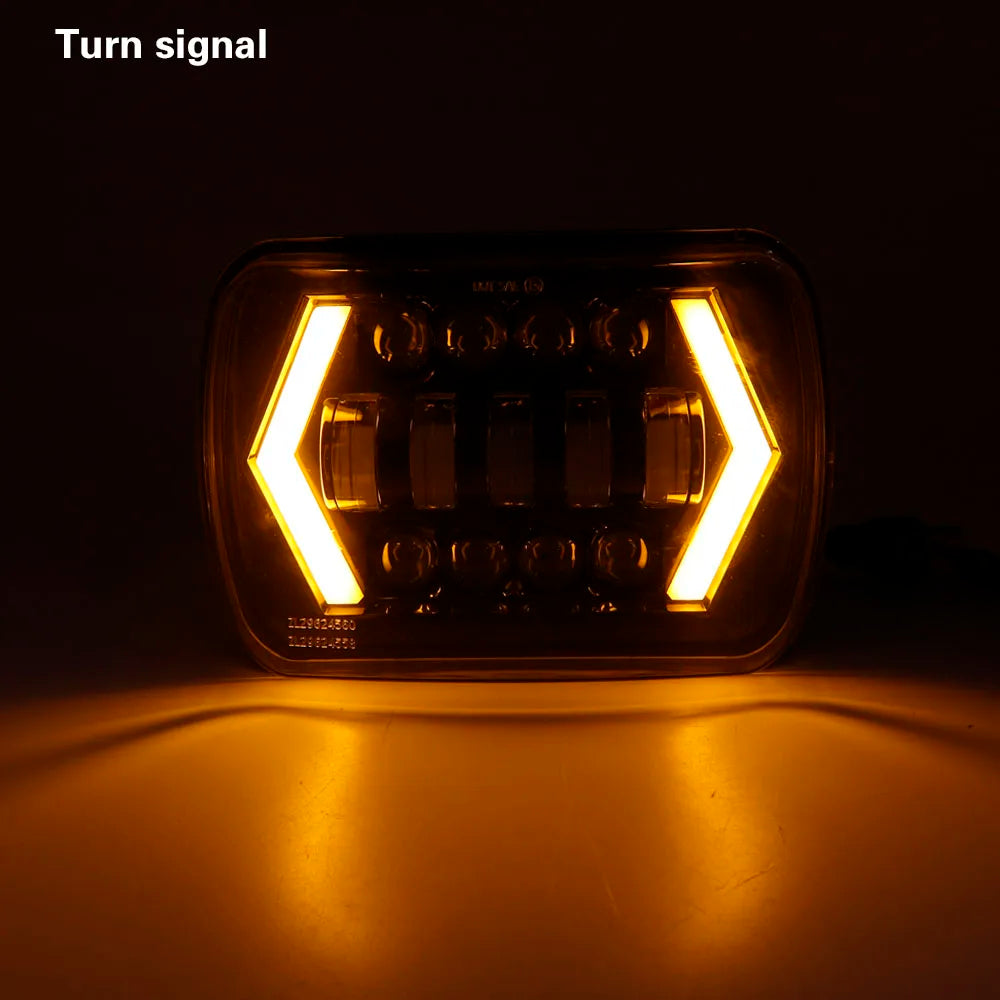 7x6" 5X7" Waterproof LED Projector Headlight Hi-Lo Beam DRL For Jeep Cherokee XJ car accessries