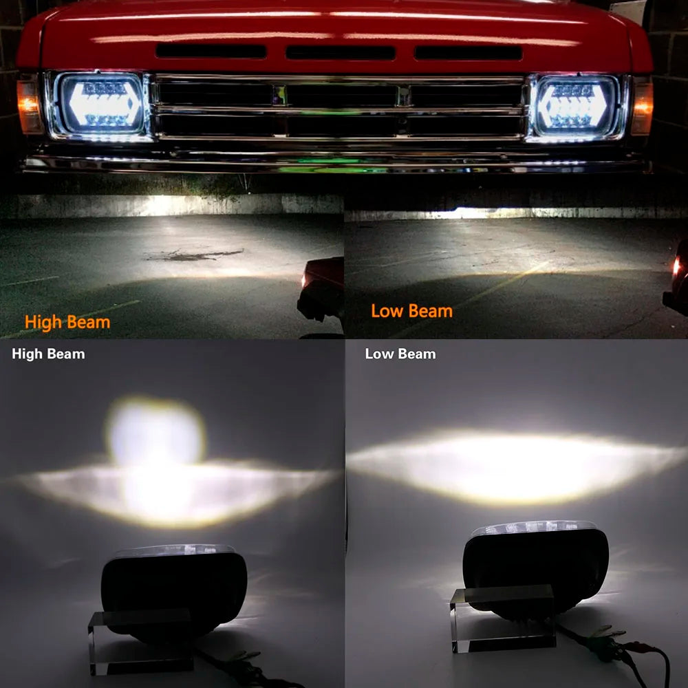 7x6" 5X7" Waterproof LED Projector Headlight Hi-Lo Beam DRL For Jeep Cherokee XJ car accessries