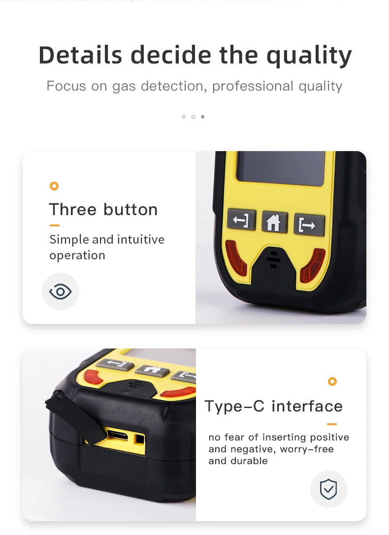 Bosean O2 H2S CO LEL 4 in 1 Oxygen Hydrogen Sulfide Carbon Monoxide Leak Detector Pump Multi Gas Detector Gas Meter