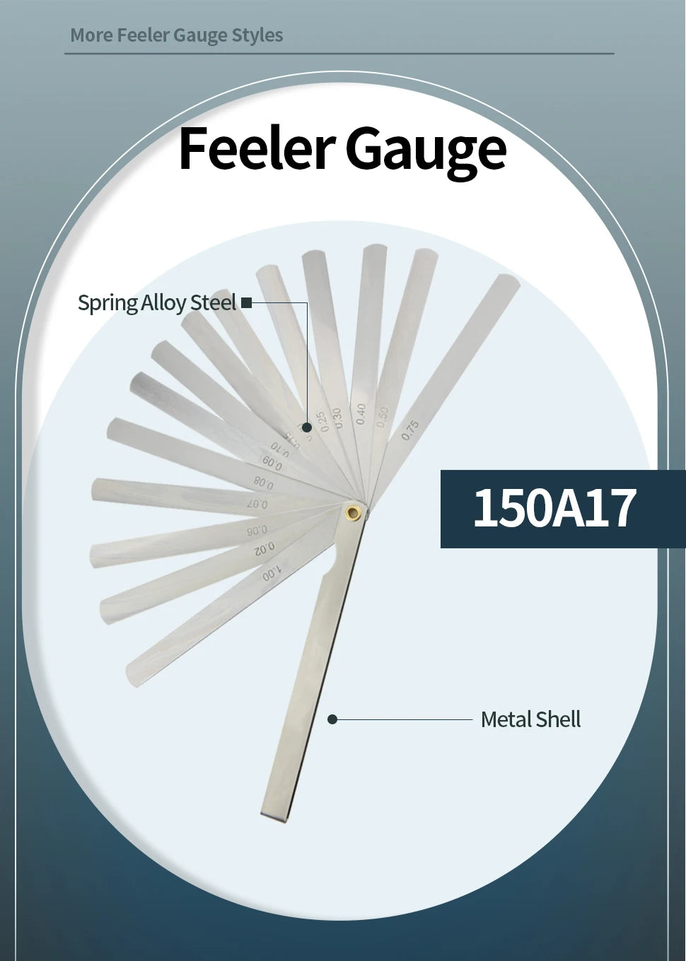100B17 Feeler Gauge Spark Plug Gauge Filler Gauge Valve Probes Metric Thickness Set Probe Thickness Gauge Spark Plug Gap Tools
