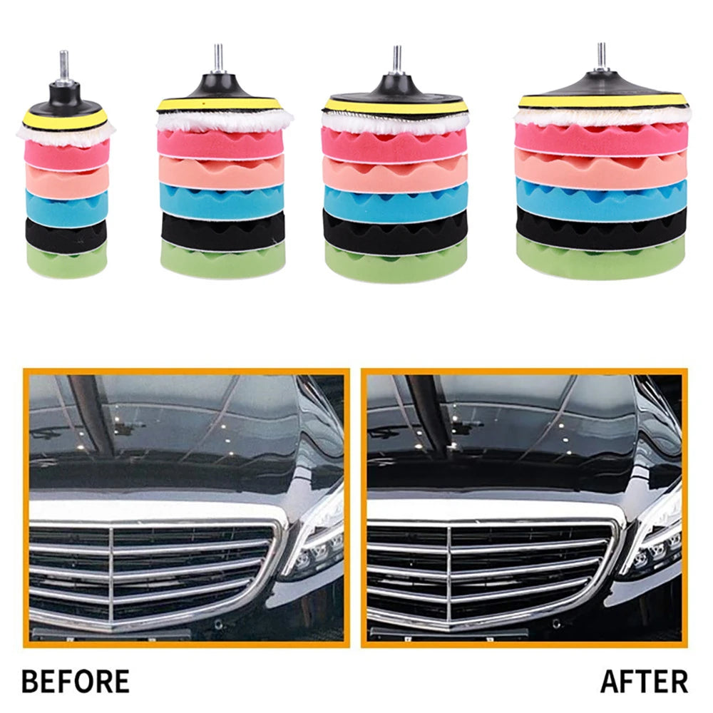 8Pcs Car Polishing Kit Polish Pad 3/5/7 Inch Car Polishing Disc Waxing Sponge Car Polisher Buffing For Car Polisher accessories