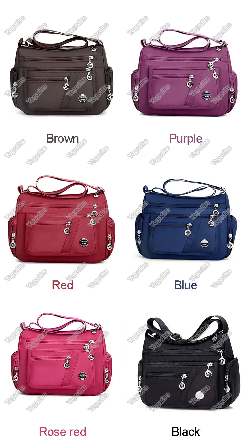 Large Capacity Women Crossbody Bag Waterproof Tote Casual Nylon Shoulder Bag Purse Handbag Lightweight Travel Messenger Bag