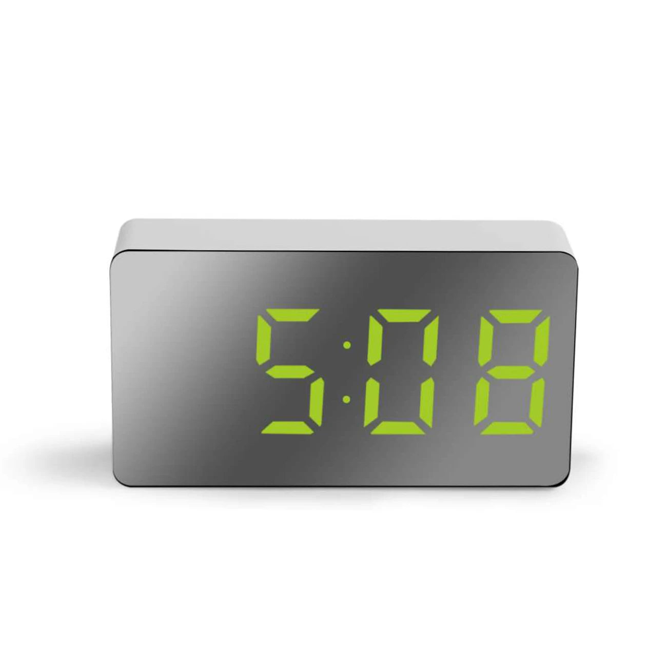 LED Digital Mirror Alarm Clock Mini Clock Multifunctional Snooze Display Time Night LCD Light Table Desktop USB 5v/No Battery