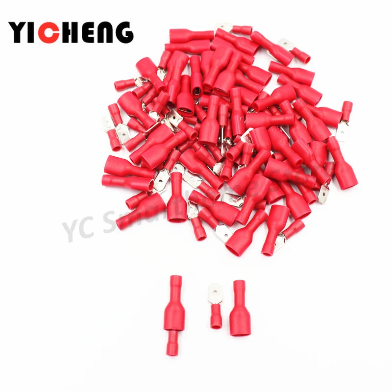 50pcs connection terminal cold-pressed terminal block terminals for   wire cable crimping kit  wire connector FDFD MDD