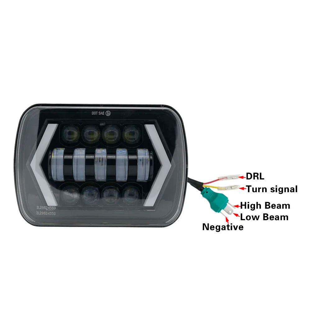 7x6" 5X7" Waterproof LED Projector Headlight Hi-Lo Beam DRL For Jeep Cherokee XJ car accessries