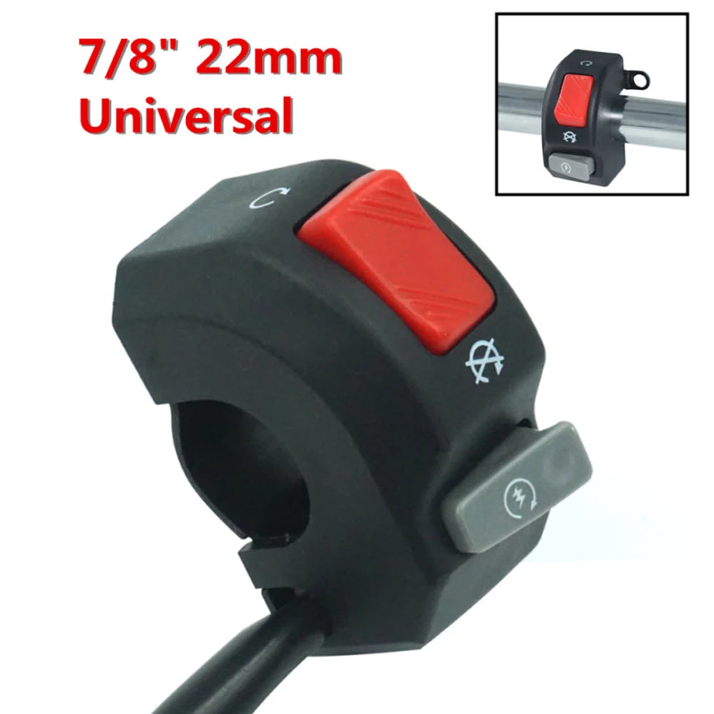Motorcycle Switch Universal 7/8inch Handlebar Fog Hedlight Horn Start Kill Switch ON OFF Button 12V For ATV Scooters Snowmobile