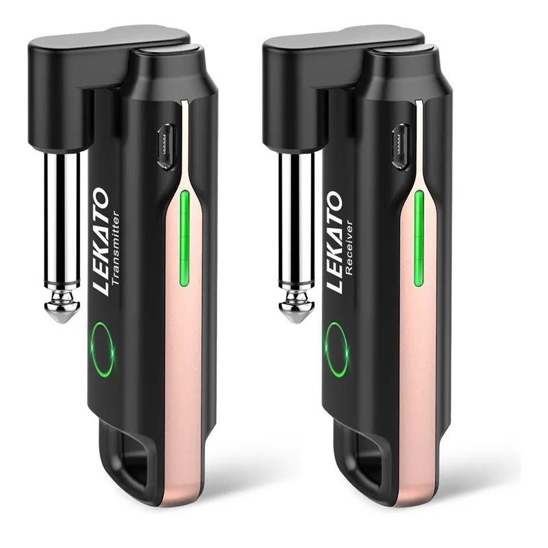 LEKATO Transmitter Receiver WS-70 Wireless Guitar System Built-In Rechargeable Audio Guitar Wireless System 70 Channels 40M