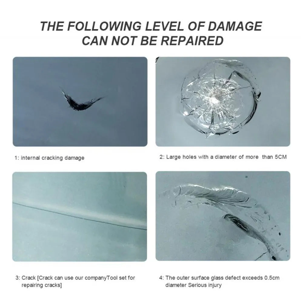 Car Window Repair Fluid Cracked Glass Scratch Repair Kit Windshield Repair Liquid for Car Auto Window Glasss Crack Restore Tool