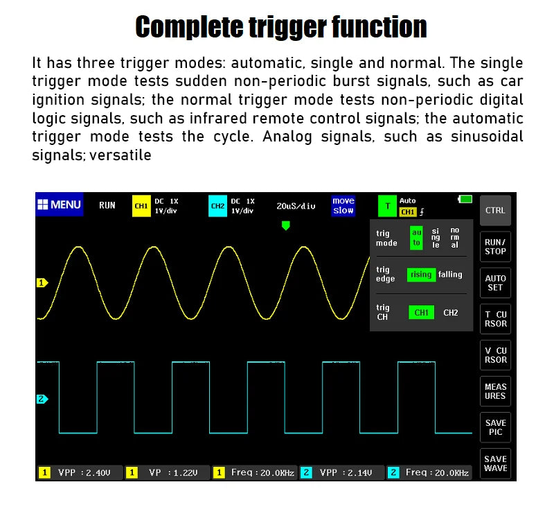 FNIRSI-1013D Digital Tablet Oscilloscope Dual Channel 100M Bandwidth 1GS Sampling Rate 7 Inches Mini Tablet Digital Oscilloscope