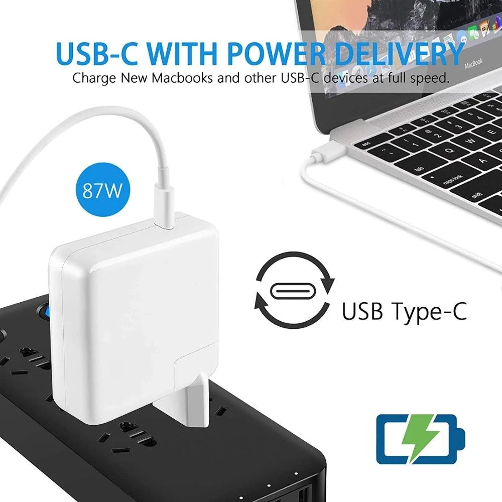 30W 60W 87W 96W USB C Charger Power Adapter for MacBook Pro 16, 15, 13 inch, New Air 13 inch 2020/2019/2018,Works with Type C PD