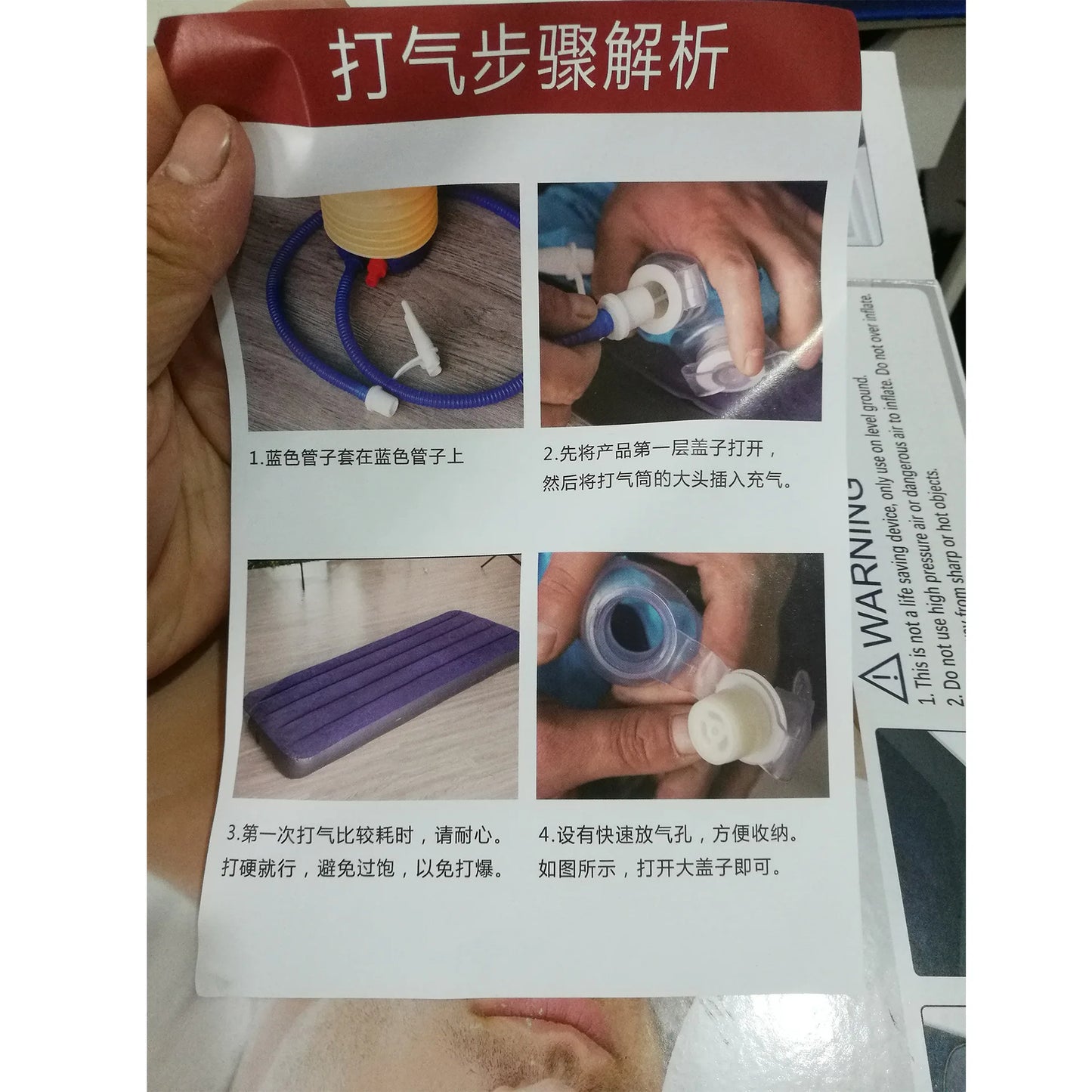 Household Simple Navy Blue Inflatable Mattress Foldable Inflatable Nursing Bed Outdoor Garden Lazy Inflatable Sofa with Air Pump