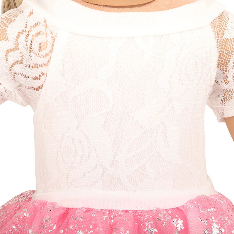 Sequins Dress Doll Clothes For 17 Inch&43cm Baby New Born Doll Brilliant Party Reunion Doll Skirt For American 18 Inch Doll DIY