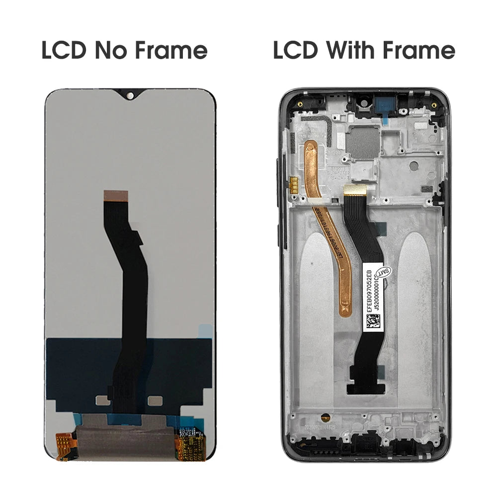 6.53" for Xiaomi Redmi Note 8 Pro LCD Display Touch Screen Assembly For Redmi Note8 Pro M1906G7I Screen Replacement with Frame