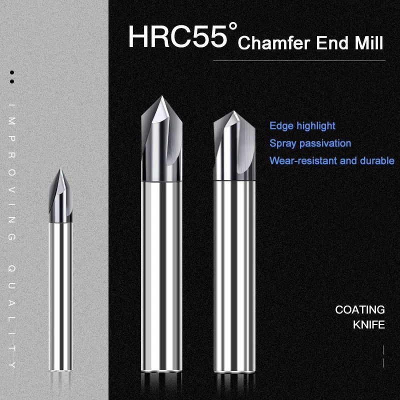 Chamfer Milling Cutter Carbide Corner Countersink Chamfering End Mill Deburring Edges V Grove Router 60 90 120 Degree 2 3 Flutes