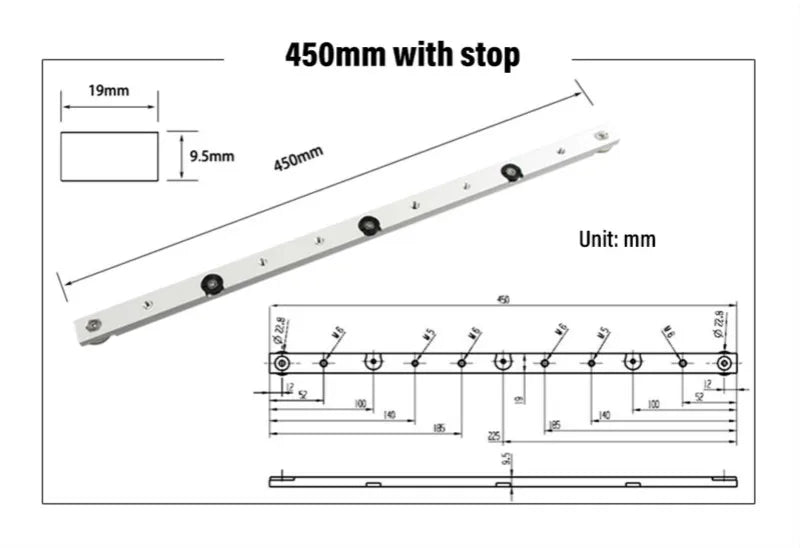 T Tracks Hardware Red Woodworking T Slot Slider Practical Pusher Modification Metal Miter Tool Bar Limit
